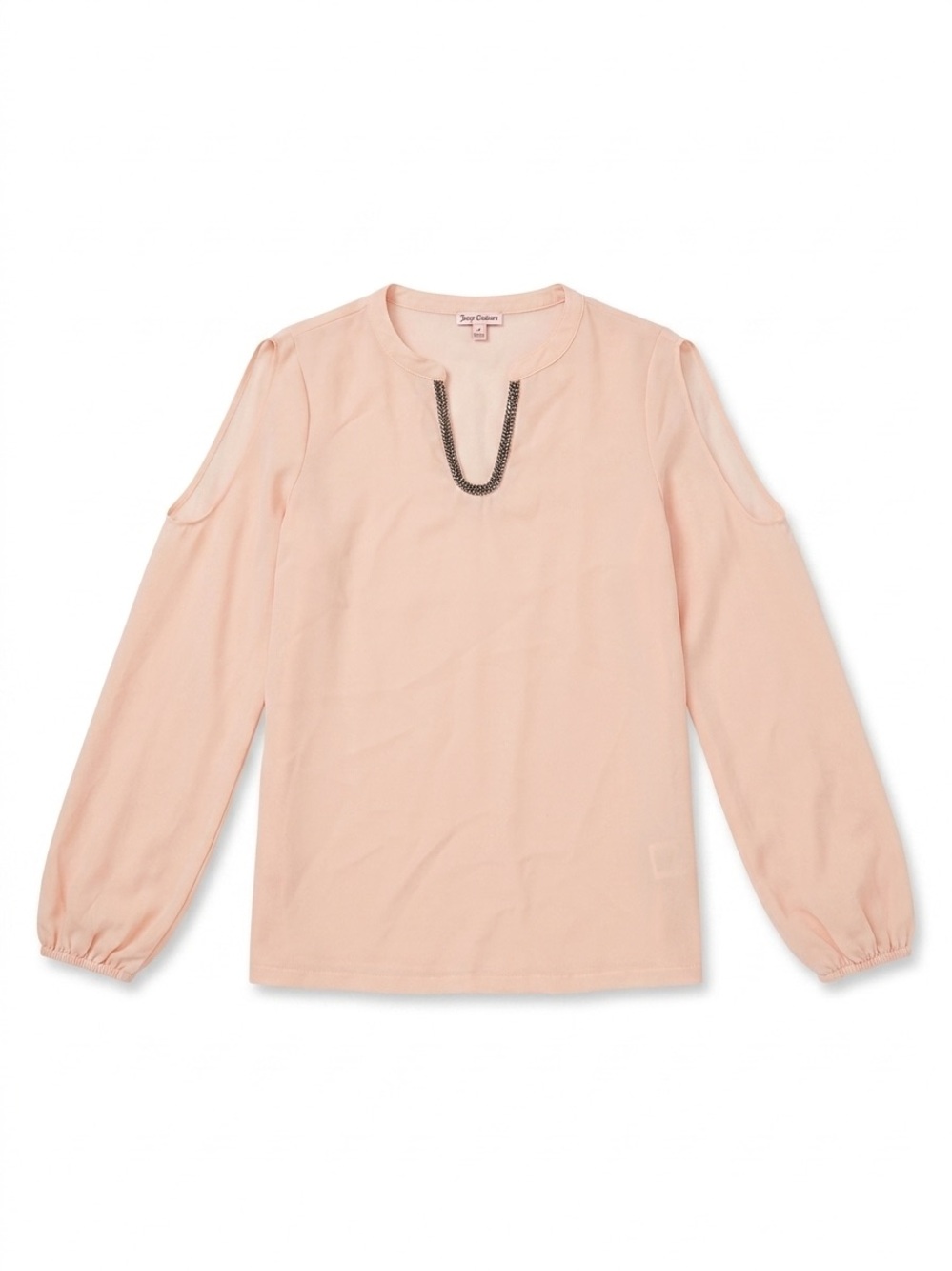 Juicy Couture Peach Cold Shoulder Beaded Blouse - NWOT - Small
